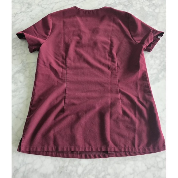 Figs Technical Collection Scrub Top Burgundy 2 Pocket Women's Size‎ S PO#1645 - Picture 2 of 8